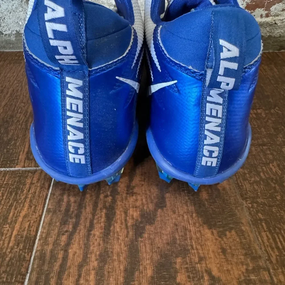 Nike White and Blue Athletic Cleats